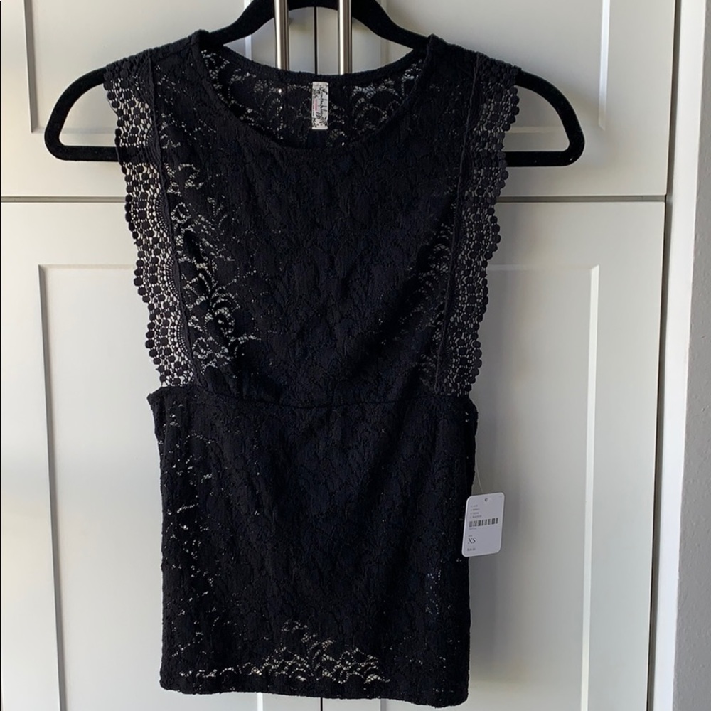 Free People *never worn* Beautiful black lace